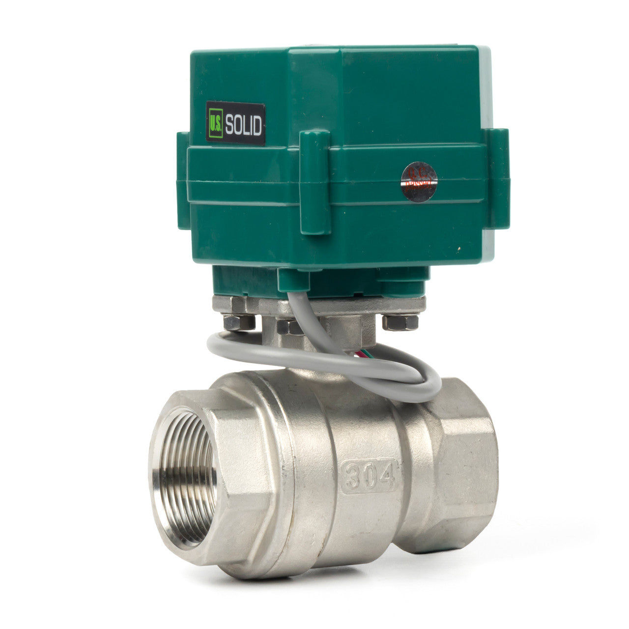 1-1/4” Motorized Ball Valve - Stainless Steel 2-wire Auto Return, 9-24V AC/DC Electric Ball Valve with Full Port, , Normally Open