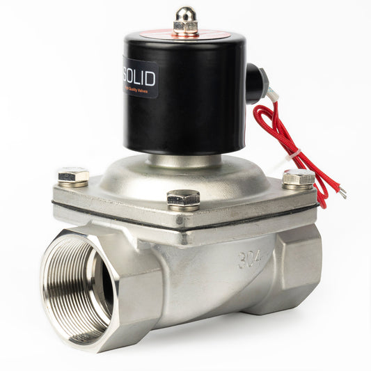 2" Solenoid Valve - Stainless Steel 110V AC Electric Solenoid Valve , Normally Closed, Viton Seal