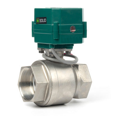 2” Motorized Ball Valve - Stainless Steel 2-wire Auto Return, 9-24V AC/DC Electric Ball Valve with Full Port, , Normally Closed