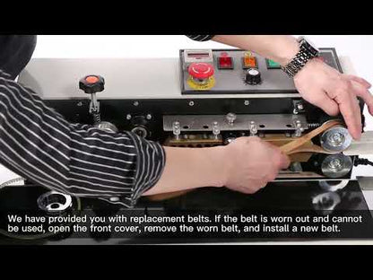 Seladora de Banda Contínua - Seladora Automática Horizontal de Sacos com Controle Digital de Temperatura para Sacos de PVC de 0,02 a 0,08 mm