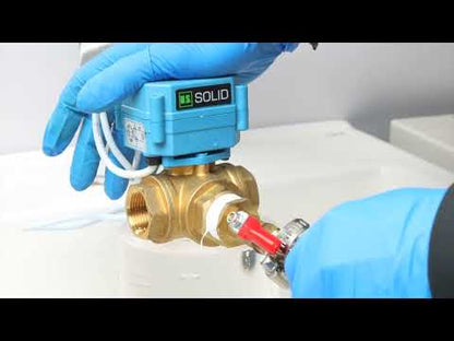 U.S. Solid 3/4" 3-drożny zawór kulowy ze stali nierdzewnej z napędem silnikowym typu L AC/DC9-24V, zawór odcinający wodę z funkcją ręczną, standardowy port