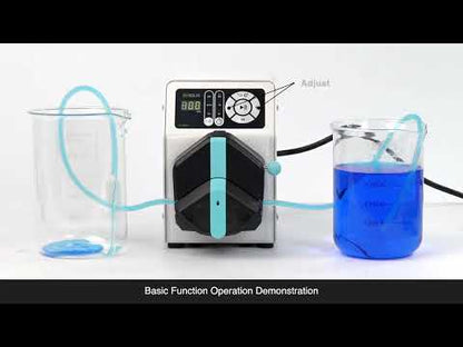 Bomba peristáltica compacta con temporizador - Canal único de velocidad ajustable para espesores de pared de 1,6 mm/2,4 mm (0,0053-645/0,18-270 mL/min)