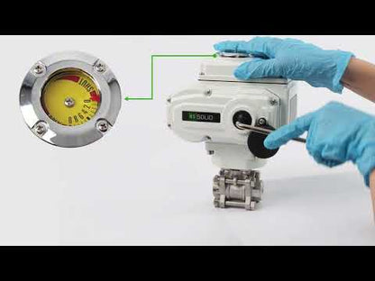 Válvula de bola eléctrica de 1 1/4", válvula de bola industrial de 3 piezas de alta resistencia, acero inoxidable 304.
