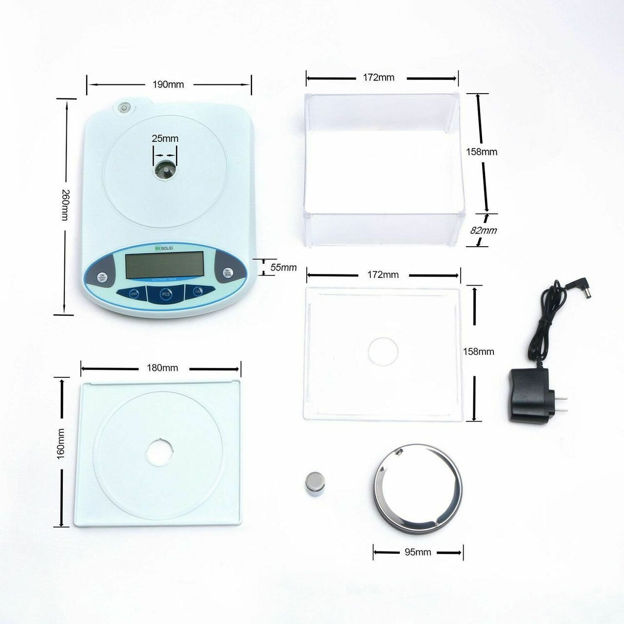 200 x 0.001g Analytical Balance, 1 mg Digital Lab Precision Scale