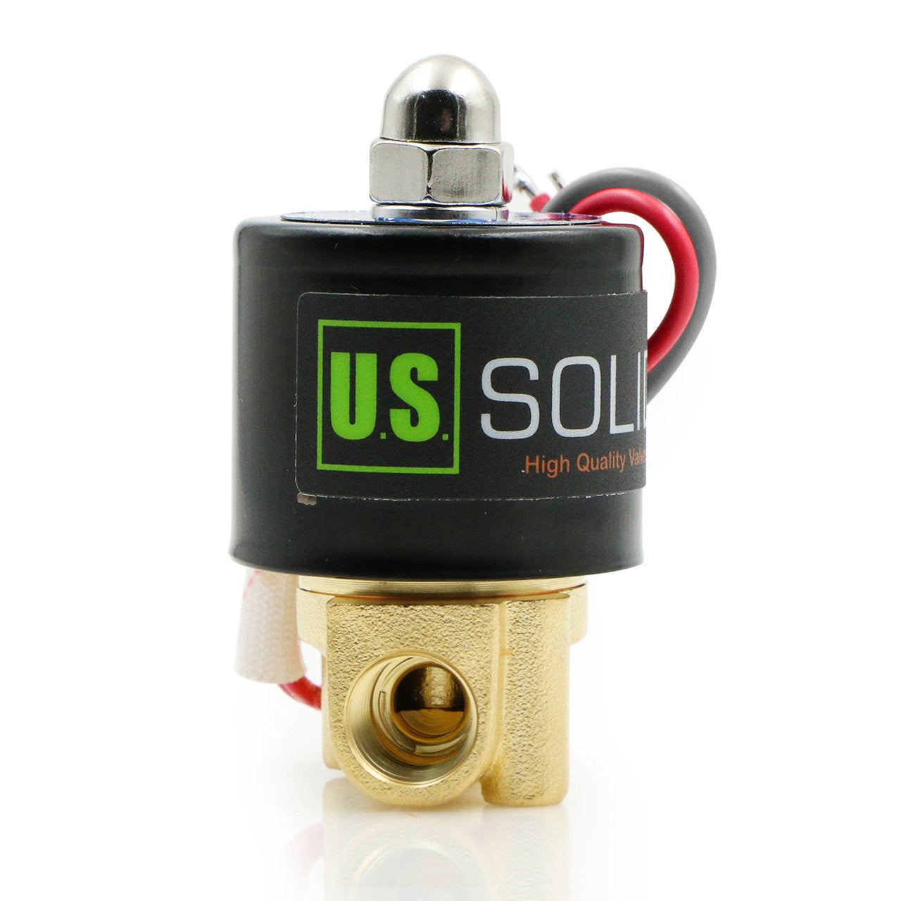 U.S. Solid Electric Solenoid Valve- 1/4" 24V AC Solenoid Valve Brass Body Normally Closed, VITON SEAL