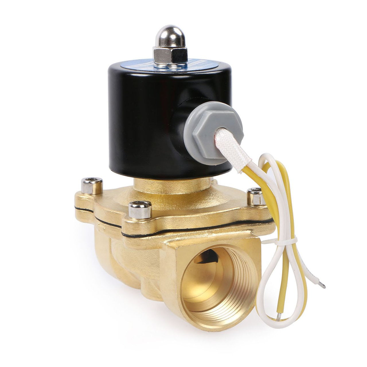 U.S. Solid Electric Solenoid Valve- 1" 110V AC Solenoid Valve Brass Body Normally Closed, VITON SEAL