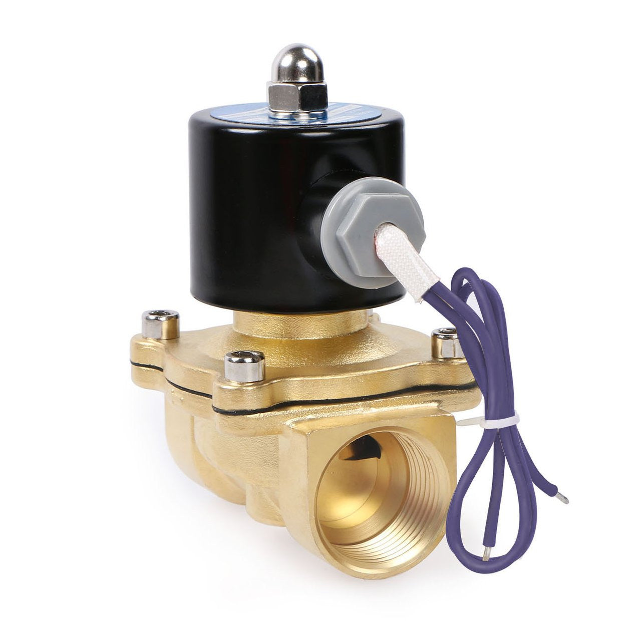 U.S. Solid Electric Solenoid Valve- 1" 12V DC Solenoid Valve Brass Body Normally Closed, VITON SEAL