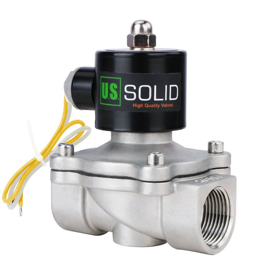 U.S. Solid Electric Solenoid Valve- 1" 110V AC Solenoid Valve Stainless Steel Body Normally Closed, VITON SEAL