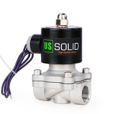 U.S. Solid Electric Solenoid Valve- 1/2" 12V DC Solenoid Valve Stainless Steel Body Normally Closed, VITON SEAL