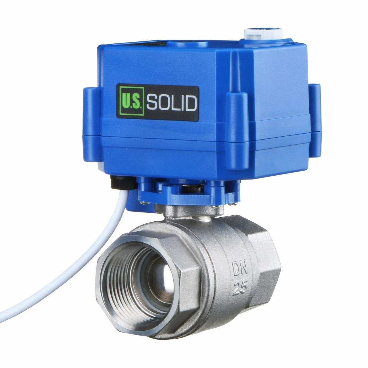 Motorized Ball Valve- 1" Stainless Steel Ball Valve with Manual Function, Full Port, 9-24V AC/DC and 2 Wire Auto Return Setup by U.S. Solid