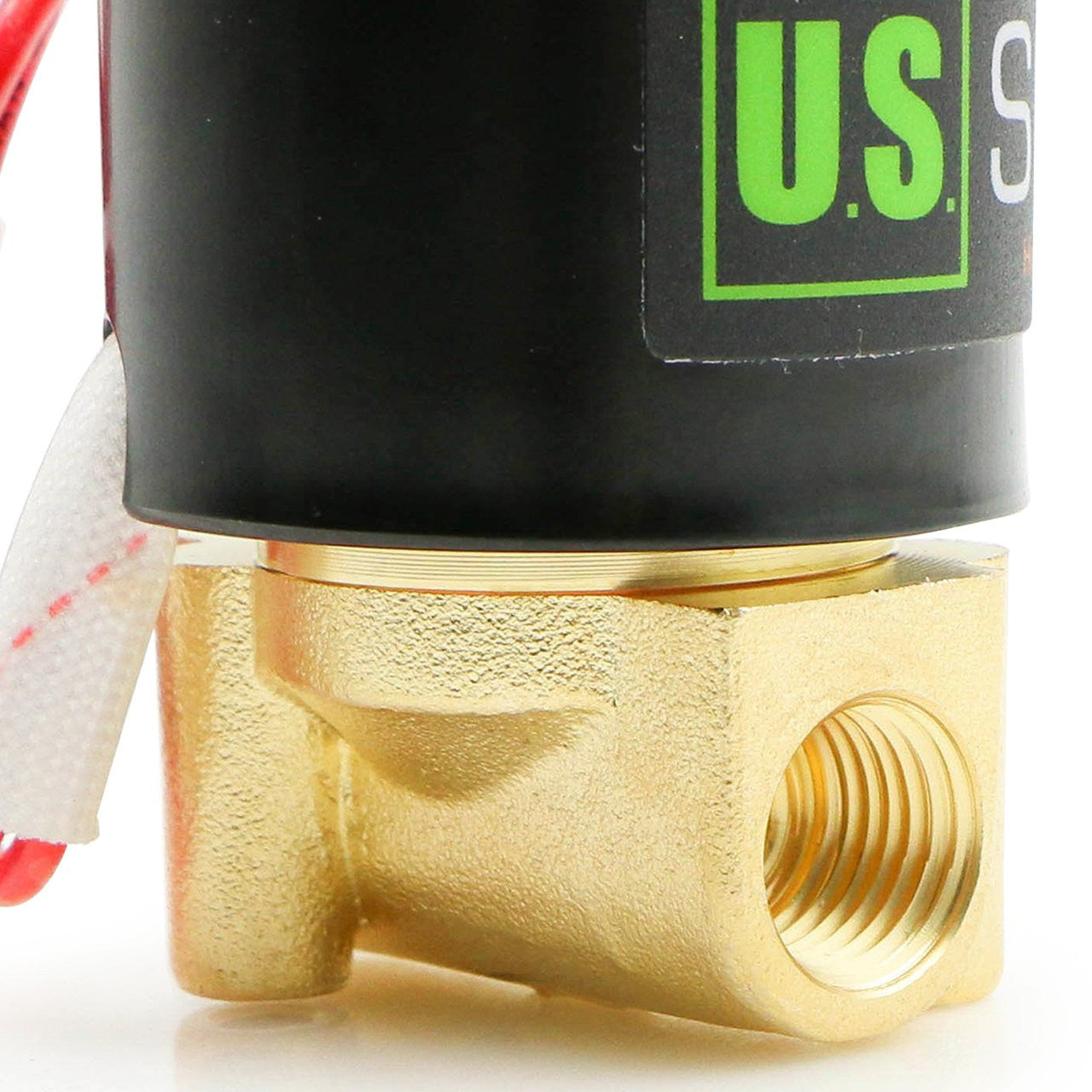 U.S. Solid Electric Solenoid Valve- 1/4" 24V AC Solenoid Valve Brass Body Normally Closed, VITON SEAL