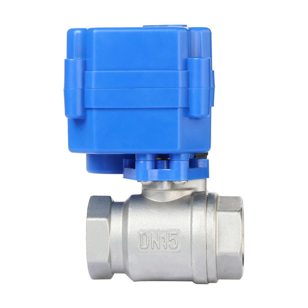 U.S. Solid Motorized Ball Valve- 3/4 Stainless Steel Electrical Ball Valve with Full Port, 9-24 V DC, 2 Wire Reverse Polarity, NSF Certified msv00005