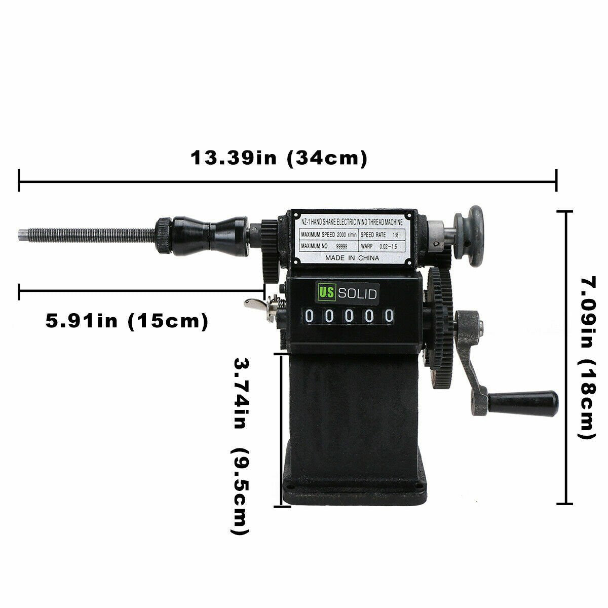 U.S. Solid Manual Coil Winder NZ-1 Coil Winding Machine w/ Counter