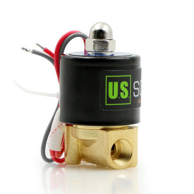 U.S. Solid Electric Solenoid Valve- 1/4" 24V AC Solenoid Valve Brass Body Normally Closed, VITON SEAL