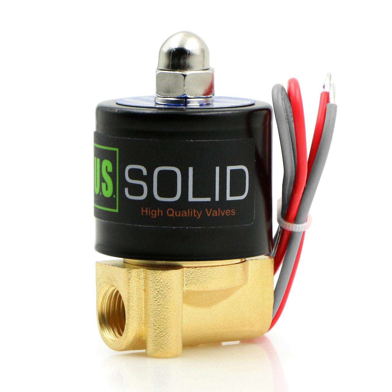 U.S. Solid Electric Solenoid Valve- 1/4" 24V AC Solenoid Valve Brass Body Normally Closed, VITON SEAL