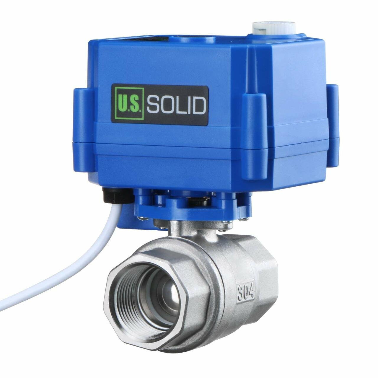 Motorized Ball Valve- 3/4" Stainless Steel Ball Valve with Manual Function, Full Port, 9-24V AC/DC and 2 Wire Auto Return Setup by U.S. Solid