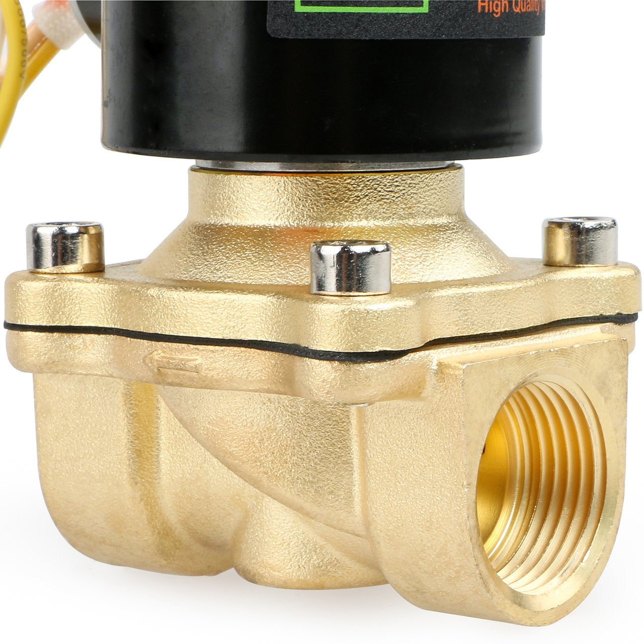 U.S. Solid Electric Solenoid Valve- 3/4" 110V AC Solenoid Valve Brass Body Normally Closed, VITON SEAL