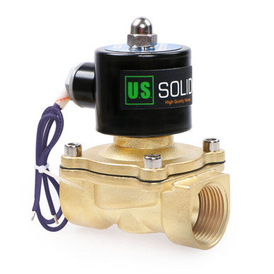 U.S. Solid Electric Solenoid Valve- 1" 12V DC Solenoid Valve Brass Body Normally Closed, VITON SEAL