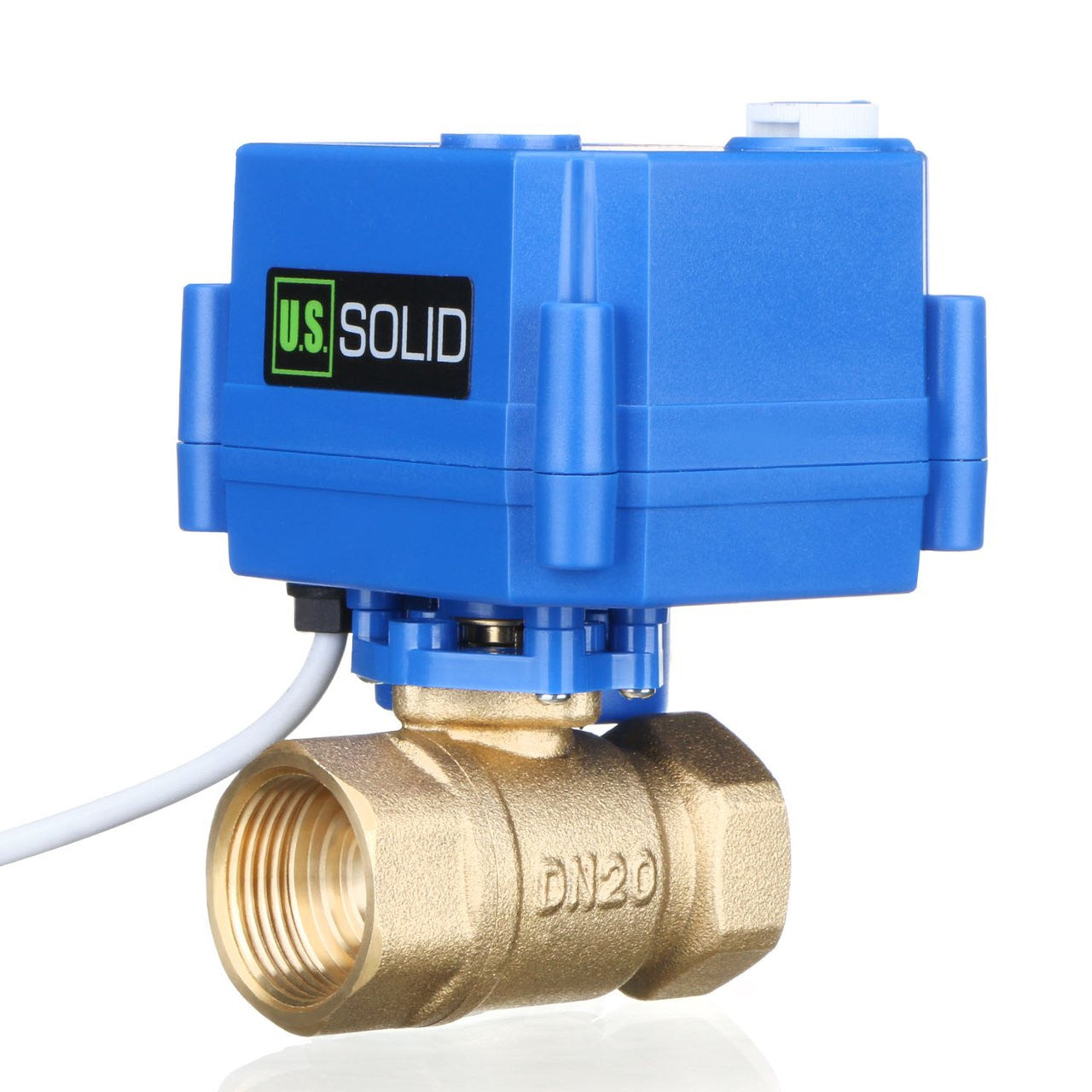 Motorized Ball Valve- 3/4" Brass Ball Valve with Manual Function, Standard Port, 9-24V AC/DC and 2 Wire Auto Return Setup by U.S. Solid