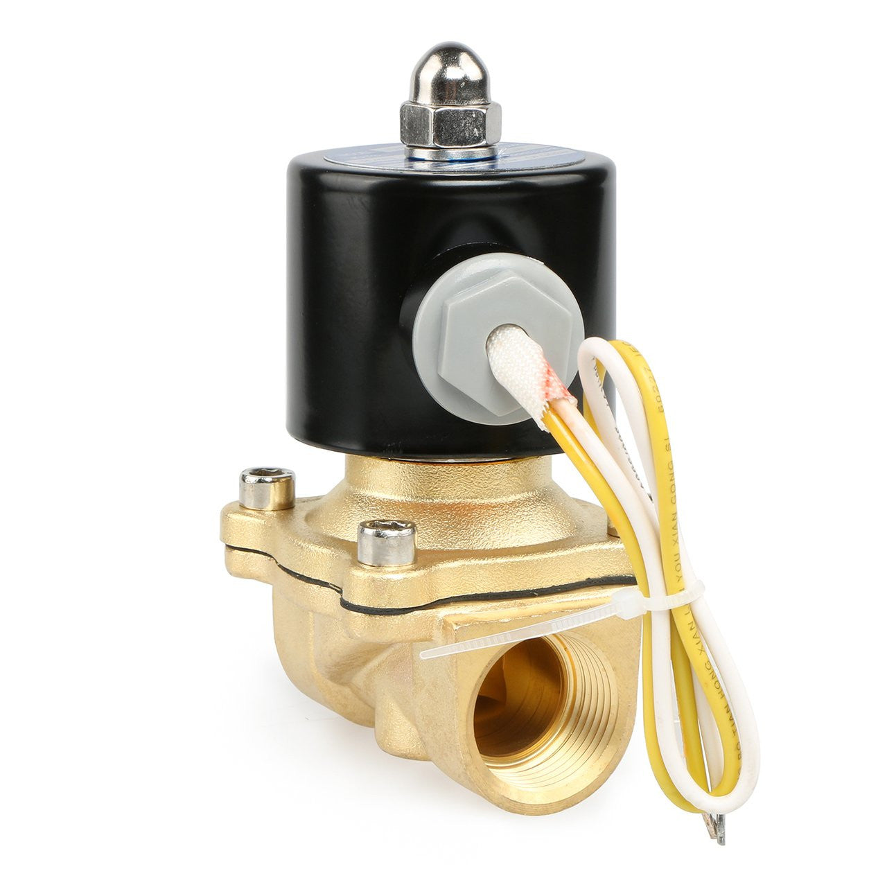 U.S. Solid Electric Solenoid Valve- 3/4" 110V AC Solenoid Valve Brass Body Normally Closed, VITON SEAL