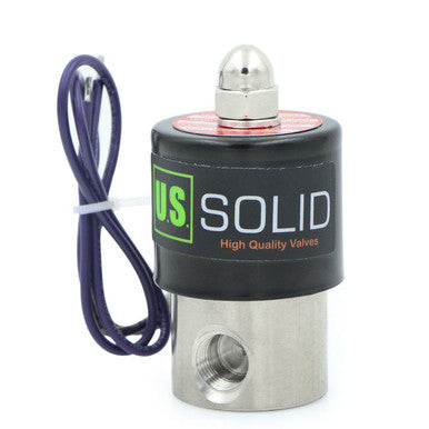 U.S. Solid Electric Solenoid Valve- 1/4" 12V DC Solenoid Valve Stainless Steel Body Normally Closed, VITON SEAL