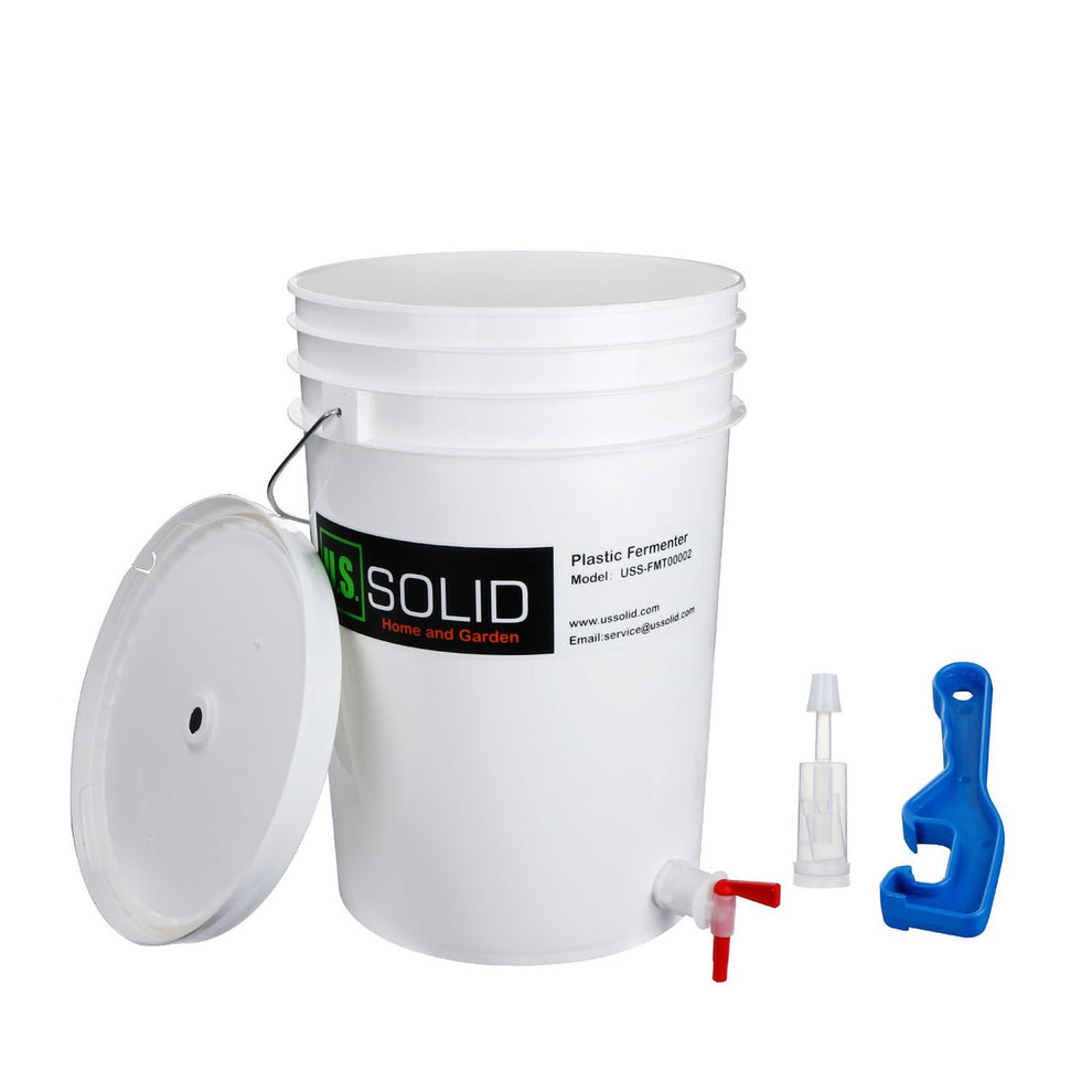 2-Pack 6.5 Gallon Plastic Fermenter, Spigot & Airlock – U.S. Solid