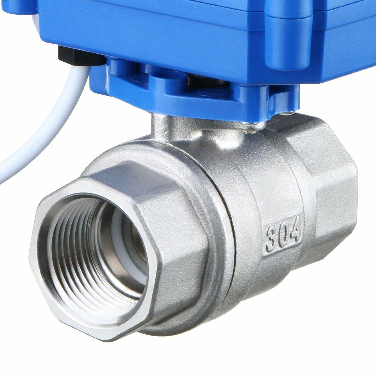 Motorized Ball Valve- 3/4" Stainless Steel Ball Valve with Manual Function, Full Port, 9-24V AC/DC and 2 Wire Auto Return Setup by U.S. Solid