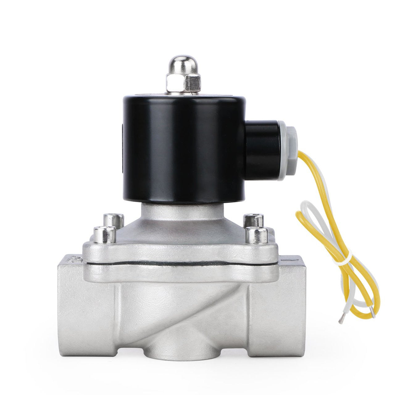 U.S. Solid Electric Solenoid Valve- 1" 110V AC Solenoid Valve Stainless Steel Body Normally Closed, VITON SEAL