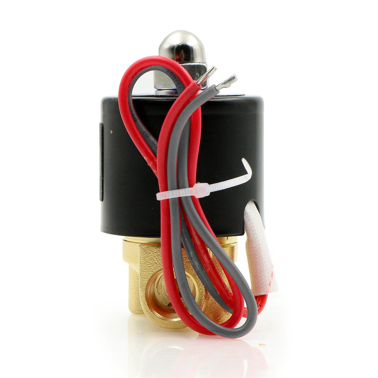 U.S. Solid Electric Solenoid Valve- 1/4" 24V AC Solenoid Valve Brass Body Normally Closed, VITON SEAL