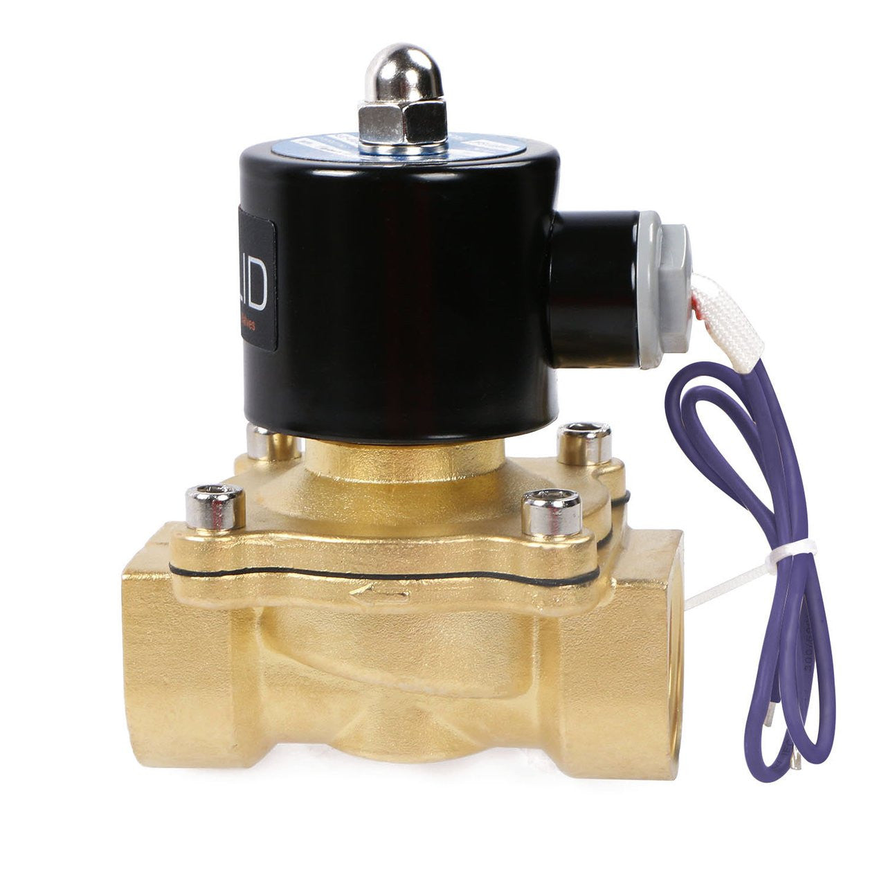 U.S. Solid Electric Solenoid Valve- 1" 12V DC Solenoid Valve Brass Body Normally Closed, VITON SEAL