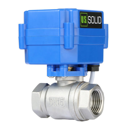 25 Packs Motorized Ball Valve- 1/2” Stainless Steel Electrical Ball Valve with Full Port, 9-24 V AC/DC, 2 Wire Auto Return by U.S. Solid