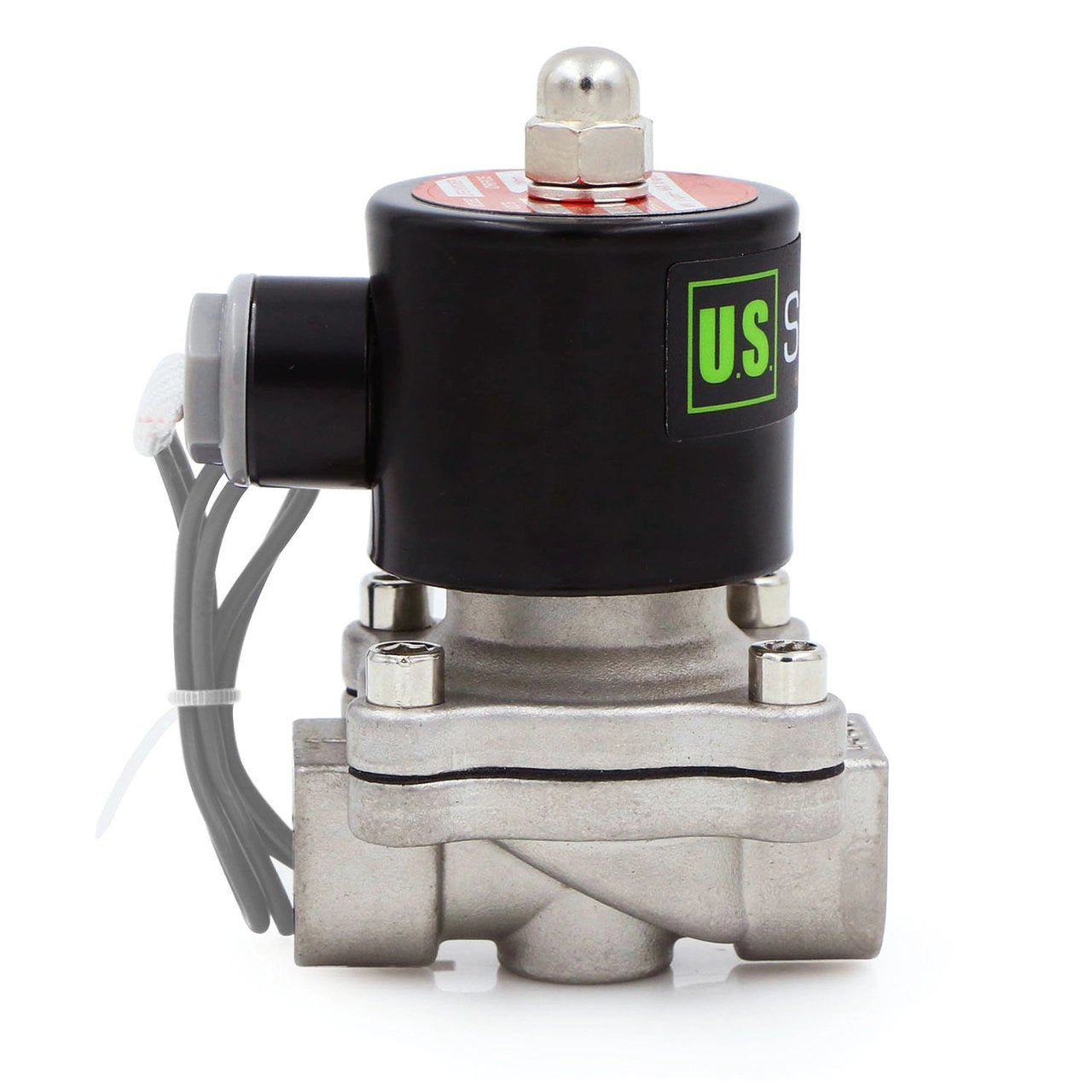 U.S. Solid Electric Solenoid Valve- 1/2" 24V DC Solenoid Valve Stainless Steel Body Normally Closed, VITON SEAL